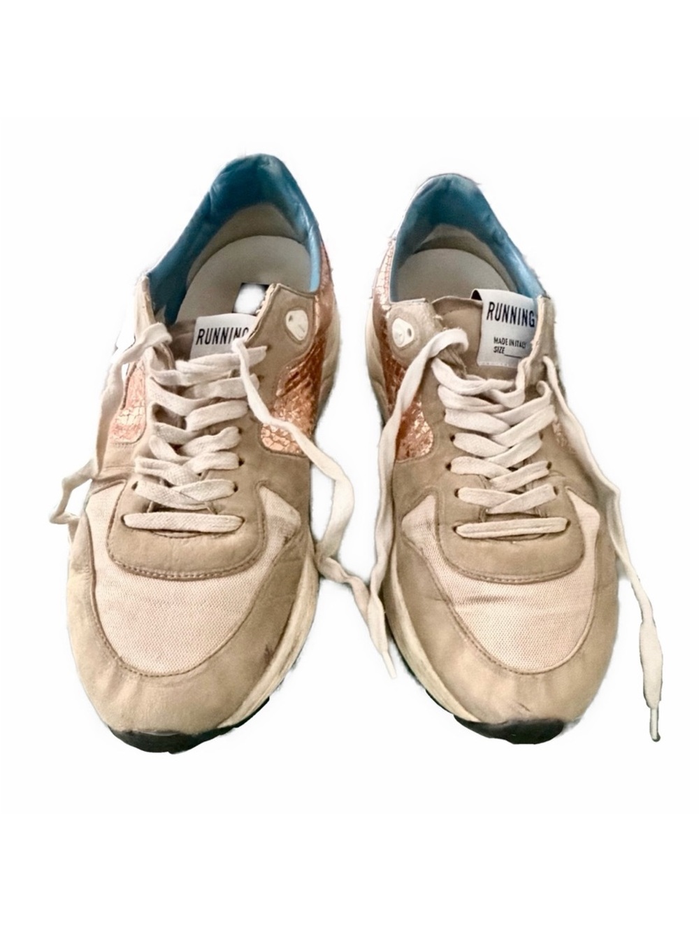 Golden Goose Running Tan and Gold Sneakers 40 - Picture 12 of 15